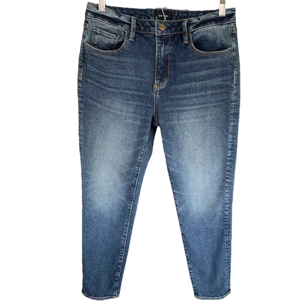Driftwood Gizelle Jeans Womens 28 Mid Rise Tapered Blue Stretch Denim Boho